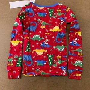The Children's Place Boys Size 7 Red Dinosaur new Christmas 2 Piece Pajama Set.